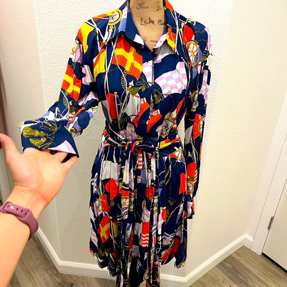 Anthropologie Maeve Flag Shirt Dress - Picture 5 of 12